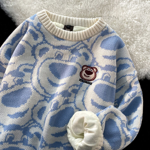 Disney Cartoon Lotso sieviešu trikotāžas džemperis Yk2 topi Puloveri Anime ar garām piedurknēm ziemas Y 2k Apģērbi Trikotāžas Sieviešu