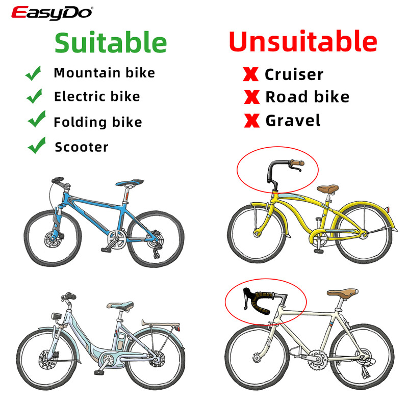 EasyDo velosipēda atpakaļskata spoguļa stūres gals kalnu velosipēdam Izturīgs plaša diapazona aizmugures skata atstarotājs, regulējams HD izliekts stikls