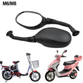 1 par lijevo/desno električnih retrovizora za bicikle Crni 3D 6 mm/8 mm Biciklistički prozirni retrovizor širokog raspona za retrovizore