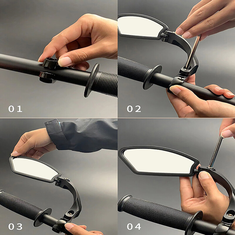 Upravljač bicikla Retrovizori Bicikl Biciklizam Reflektor za stražnji pogled širokog raspona Podesivi Ogledala za skuter Bicikl