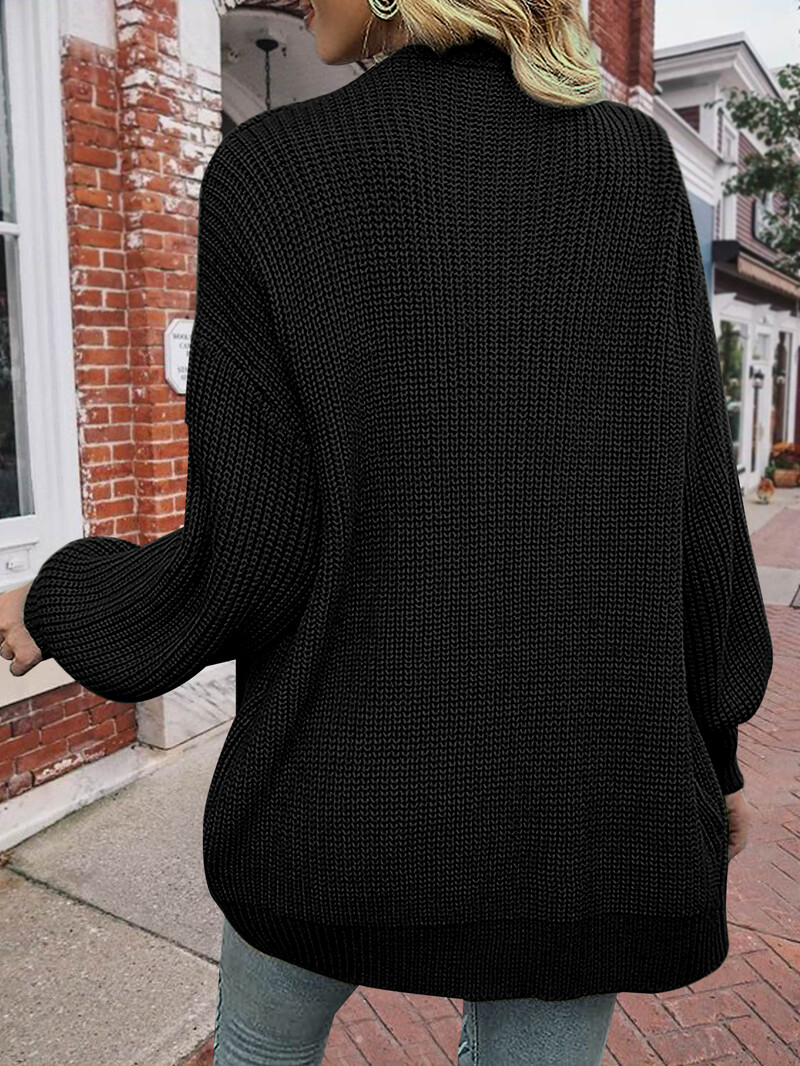 Sieviešu jaka jaka Sieviešu omulīgs džemperis Stilīgs rudens ziemas sieviešu trikotāžas izstrādājumi vidēja garuma sieviešu džempera jaka