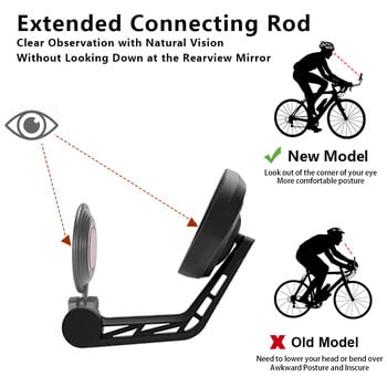 Καθρέφτης οπισθοπορείας EasyDo Bicycle Safety Reflector Cycling MTB Road τιμόνι Τελικός καθρέφτης HD ευρυγώνιος καθρέφτης ποδηλάτου