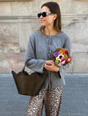 Cardigan tricot ocazional pentru femei cu gât rotund, cu mâneci lungi, pulover pentru femei, 2024, la modă de toamnă, tricotaje cu dantelă