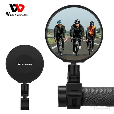 WEST BIKING velosipēda atpakaļskata spogulis 360° regulējams HD izliekts spogulis 75 mm MTB šosejas velosipēda stūres aizmugurējā skata riteņbraukšanas piederumi