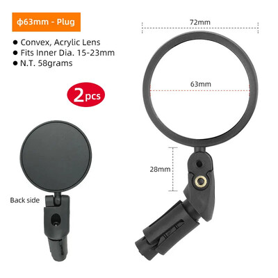 Oglindă universală pentru oglindă pentru bicicletă, montare la capăt, acrilic MTB, pentru bicicletă de drum, oglindă retrovizoare, reflector, unghi reglabil