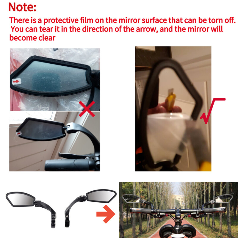 Oglindă retrovizoare universală pentru bicicletă, rotație reglabilă, cu unghi larg pentru ciclism, oglinzi retrovizoare pentru accesorii MTB pentru bicicletă de drum