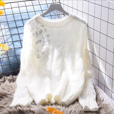 Jesen Zima Y2K modni Harajuku džemperi sa šljokicama Ženski džemperi s različitim ležernim rukavima Ženska pletenina Ženska odjeća Pulover dugih rukava