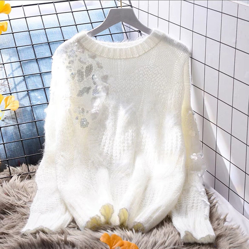 Jesen Zima Y2K modni Harajuku džemperi sa šljokicama Ženski džemperi s različitim ležernim rukavima Ženska pletenina Ženska odjeća Pulover dugih rukava