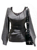 Jesen Zima Ženska Gyaru Koketa V-izrez Francuski starinski pulover Puloveri dugih rukava Pletena odjeća iz 2000-ih Estetski debeo stari novac