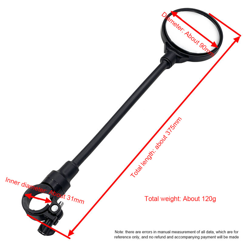 Retrovizor za upravljač bicikla Ogledalo savitljivo crijevo Podesivo E-bicikl Električni skuter Motocikl Reflektor Dodaci za biciklizam