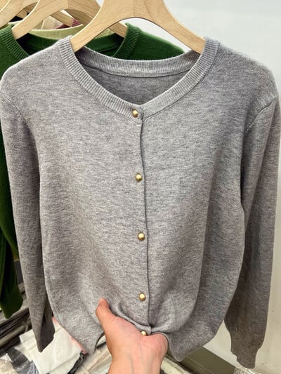 AOSSVIAO pikkade varrukatega kampsunid kampsunid kevad-sügis naiste O-kaelusega kudumid Topid Riietus Mood Basic Topid