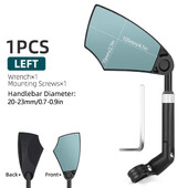 1kom biciklističkog retrovizora protiv odsjaja, 360° podesivog kuta retrovizora za bicikle na upravljaču Retrovizori za bicikle za 0-1,97 inča