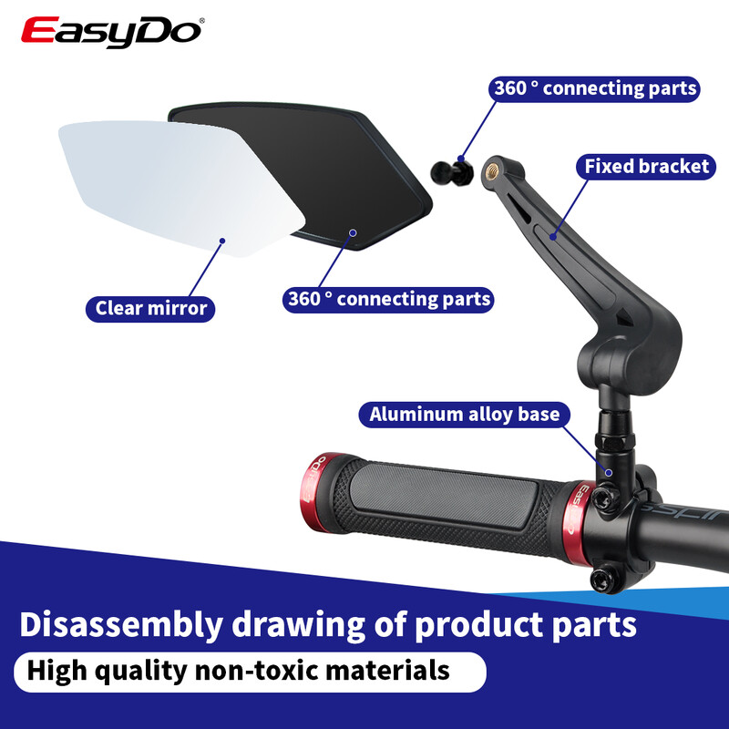 Etook velosipēda atpakaļskata spogulis velosipēda riteņbraukšanai plaša diapazona aizmugures skata atstarotājs regulējams kreisais labais spoguļi