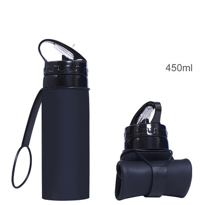 Ārā saliekama krūze Sporta silikona ūdens pudele Velosipēda izjādes ūdens pudele