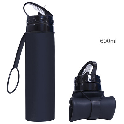 Ārā saliekama krūze Sporta silikona ūdens pudele Velosipēda izjādes ūdens pudele