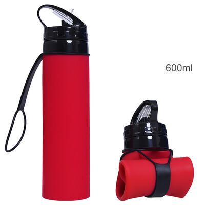 Ārā saliekama krūze Sporta silikona ūdens pudele Velosipēda izjādes ūdens pudele