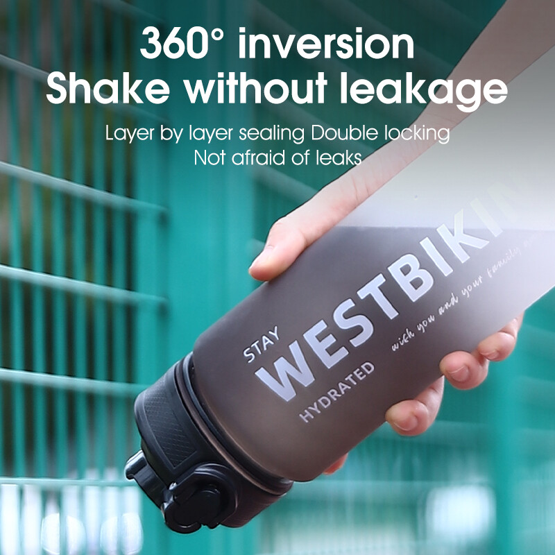 WEST BIKING Biciklistička boca za vodu 1L Gradient Boja Sportska slamnata čašica zadebljana Prijenosna trčanje Penjačka čašica Dodaci za bicikle