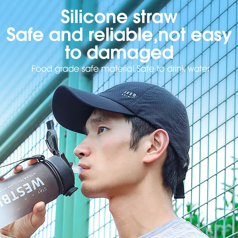 WEST BIKING Biciklistička boca za vodu 1L Gradient Boja Sportska slamnata čašica zadebljana Prijenosna trčanje Penjačka čašica Dodaci za bicikle