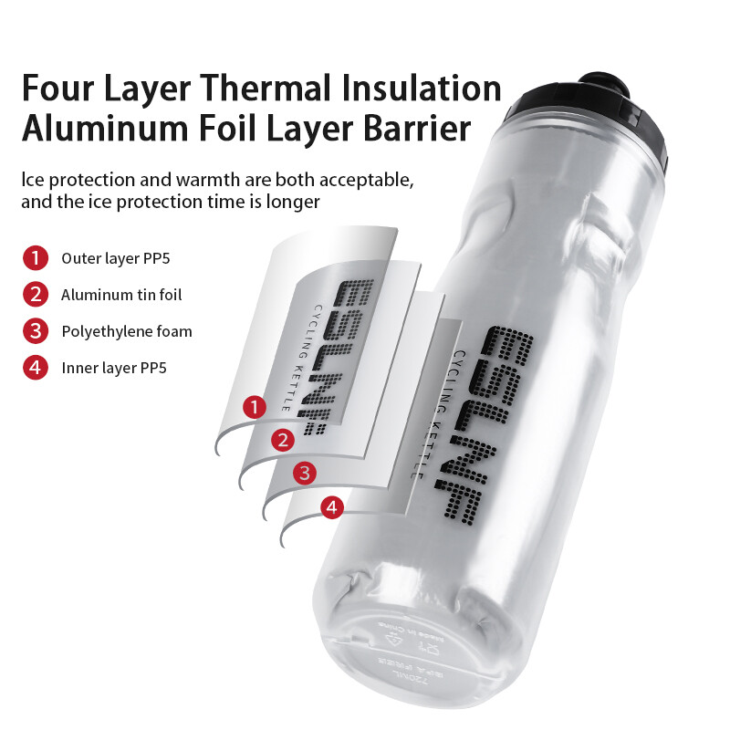 ESLNF biciklistička boca za vodu, biciklistička boca za vodu na otvorenom, prijenosna PP izolirana čaša za vodu velikog kapaciteta na stiskanje