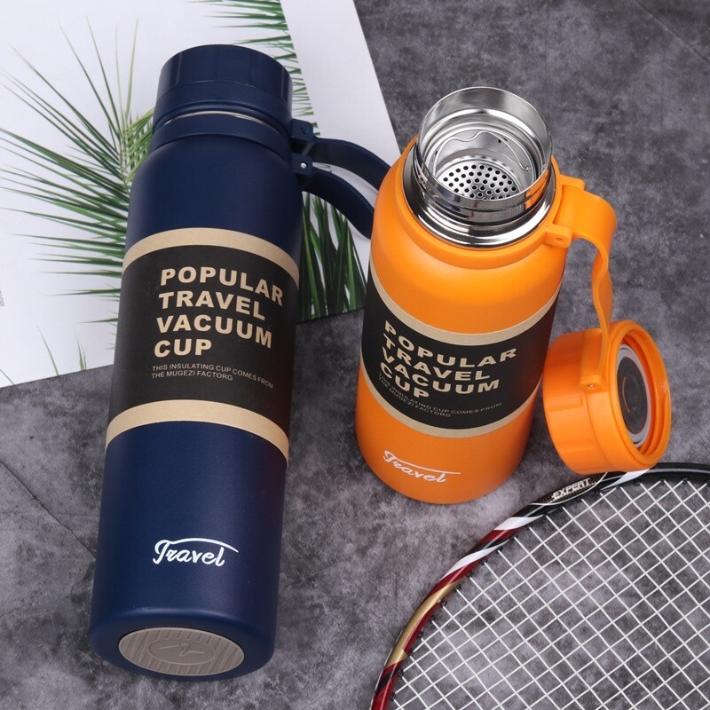 650/850/1100 ml nerūsējošā tērauda vakuuma kolba termosa velosipēda ūdens pudele āra sporta ceļojumu termiskā kauss liela ietilpība