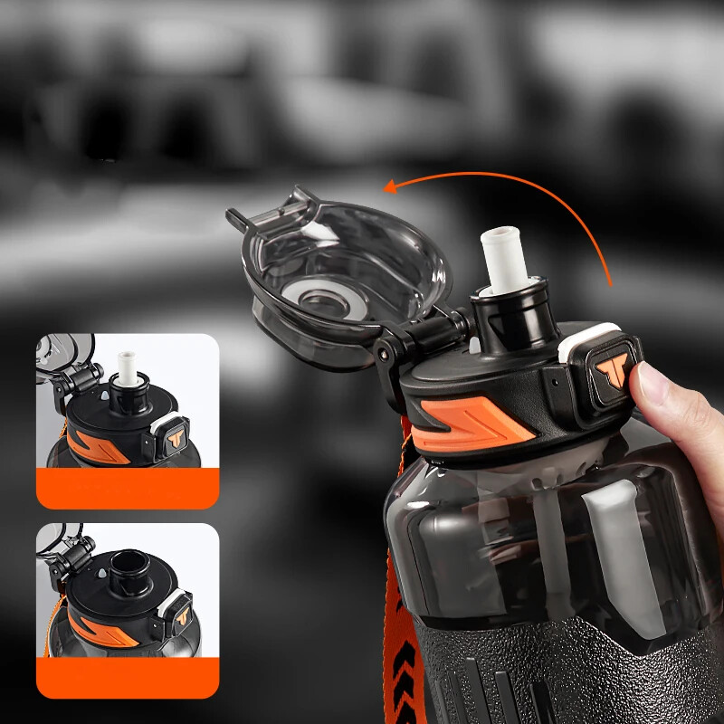 TKK 1500ml Αθλητικό μπουκάλι νερού Υλικό Tritan χωρίς BPA με άχυρο Βραστήρας γυμναστικής εξωτερικού χώρου Κύπελλο μεγάλης χωρητικότητας