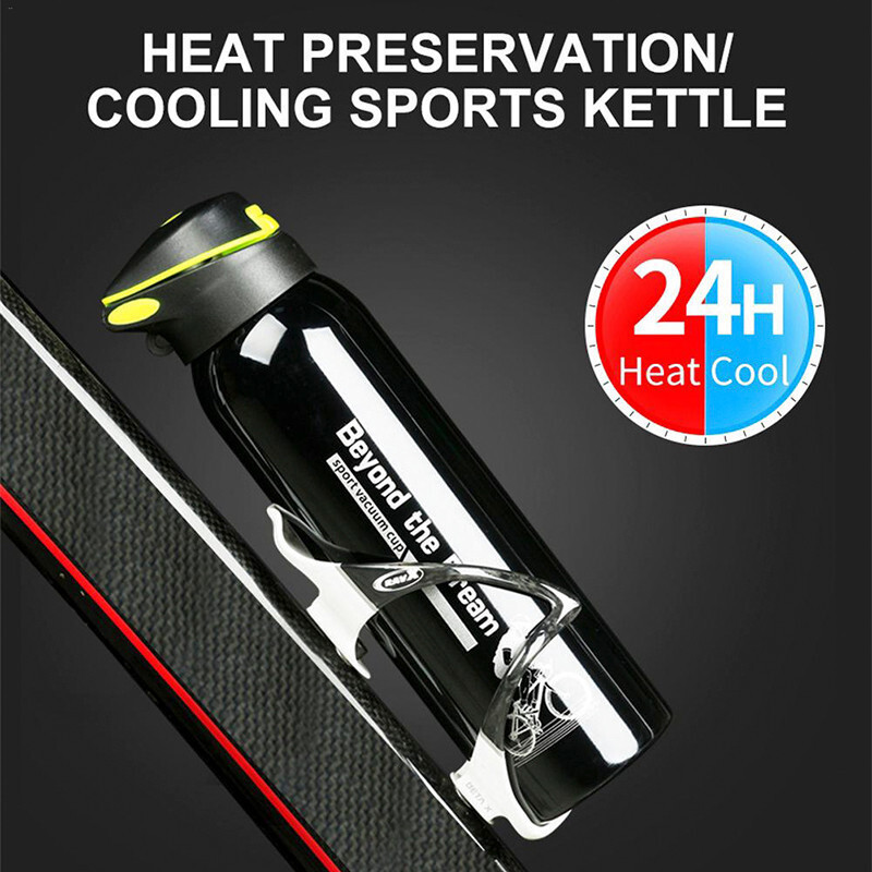 500 ml velosipēda ūdens pudele nerūsējošā tērauda dzēriena kolbas kauss āra sportam, skriešanai kalnos, riteņbraukšanai.