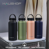 HAUSHOF 950ml/32oz Μπουκάλι Νερού από ανοξείδωτο ατσάλι με διπλό τοίχωμα μονωμένο κενό για υπαίθρια αθλητική κούπα με καπάκι Μπουκάλι νερού αυτοκινήτου