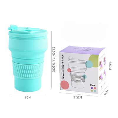 Πτυσσόμενο κύπελλο νερού σιλικόνης Φορητό ποδηλατικό ποτήρι νερού Μπουκάλι νερού ποδηλάτου Ανθεκτικό σε υψηλή θερμοκρασία Βραστήρας σιλικόνης κατά της πτώσης