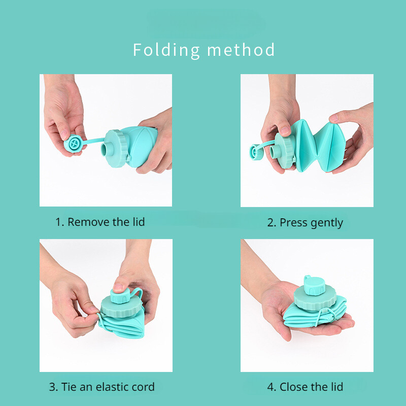 Πτυσσόμενο κύπελλο νερού σιλικόνης Φορητό ποδηλατικό ποτήρι νερού Μπουκάλι νερού ποδηλάτου Ανθεκτικό σε υψηλή θερμοκρασία Βραστήρας σιλικόνης κατά της πτώσης