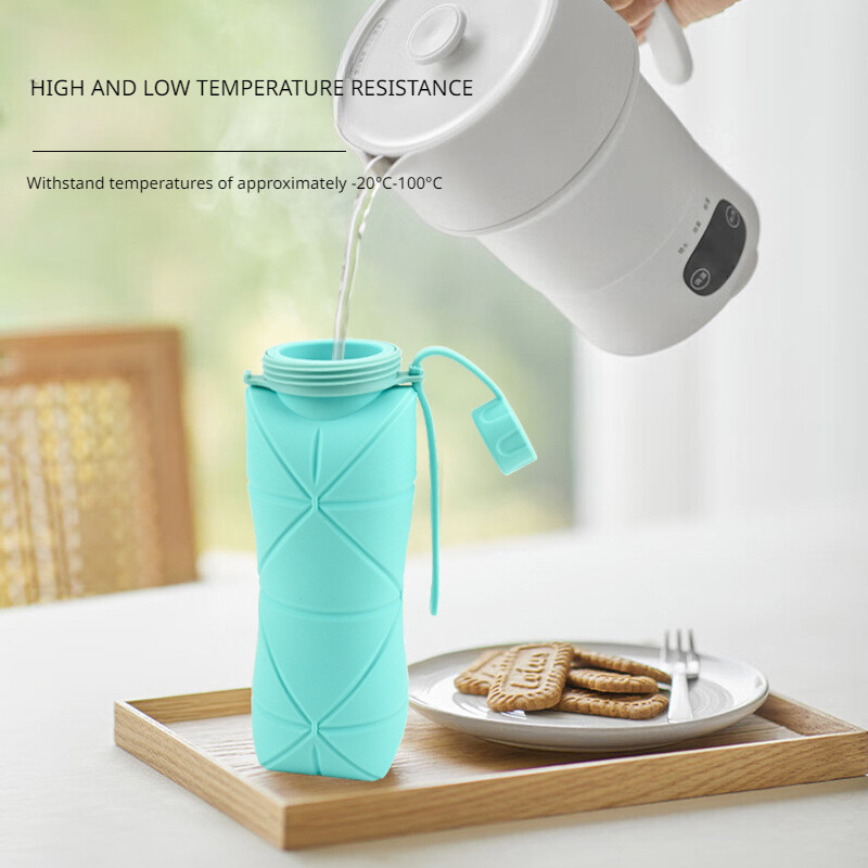 Πτυσσόμενο κύπελλο νερού σιλικόνης Φορητό ποδηλατικό ποτήρι νερού Μπουκάλι νερού ποδηλάτου Ανθεκτικό σε υψηλή θερμοκρασία Βραστήρας σιλικόνης κατά της πτώσης