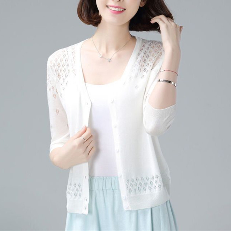 2023 Jesen Ljeto Kardigan Jakne Ženske Izdubljeni Šal Vanjska odjeća Ženski Kardigani Ženska Pletiva Kaput Ženske Topove za zaštitu od sunca