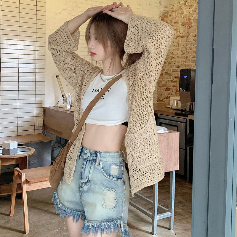 Cardigane tricotate cu fața deschisă, pentru femei, subțiri, toate se potrivesc, cu mâneci lungi, lejer, ocazional, la modă, tricotaje noi.