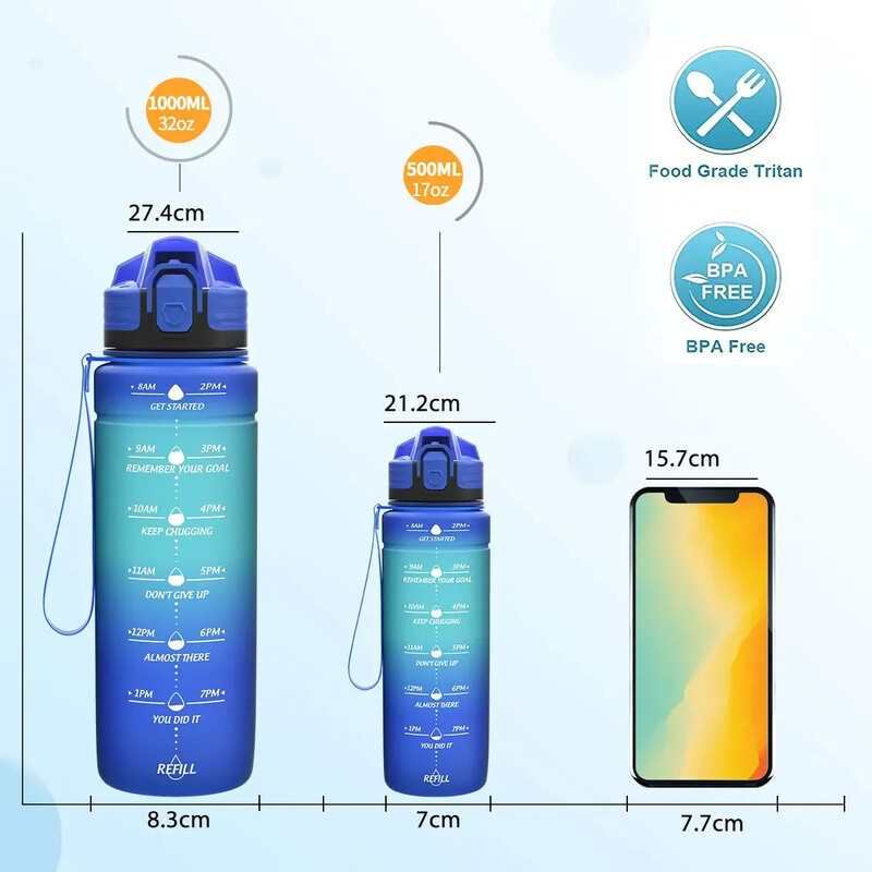 ZOUNICH Αθλητικό μπουκάλι νερού BPA χωρίς διαρροές Tritan Φορητά μπουκάλια ποτών πεζοπορίας υψηλής ποιότητας για αθλητικά ποδήλατα