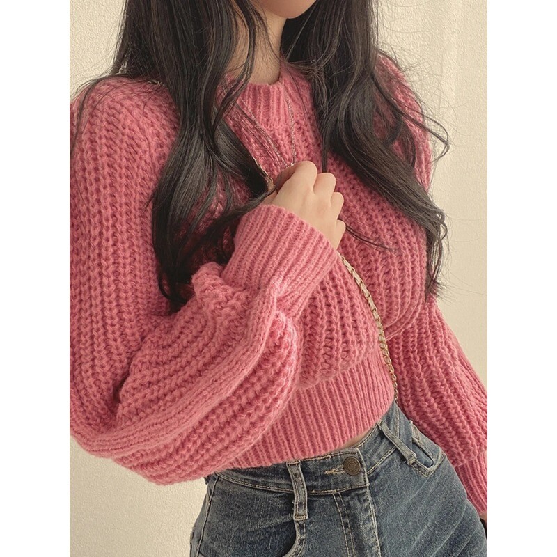 Brīvs Vintage Harajuku Lantern sieviešu džemperis ar garām piedurknēm korejiešu rudens ziemas trikotāžas izstrādājumi, mīksti, silti topi Šiks, ciets sieviešu džemperis