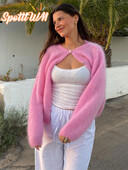 Slatki ružičasti ženski pleteni kardigan s okruglim izrezom, modni, ležerni, jednoredno kopčanje, pletena odjeća s dugim rukavima 2024. Ženska nova gornja odjeća za putovanje na posao