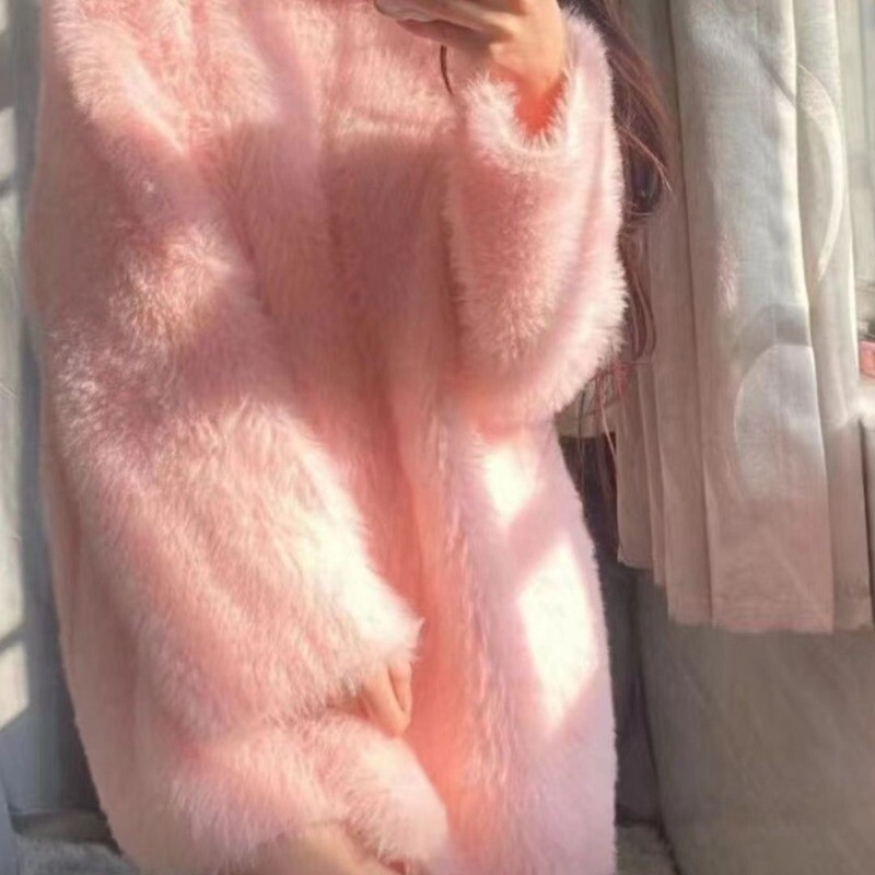 Dulce temperament mov pulover Mohair cu gât înalt Moda femei Moale Glutinos Coreean Bland Iarna Cald Solid Tricoturi largi