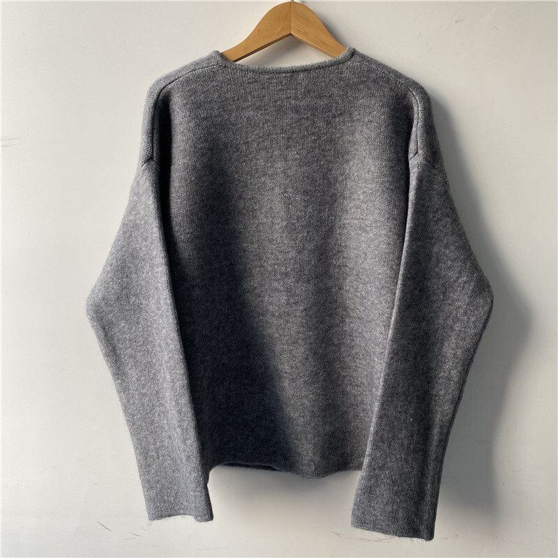 Limiguyue korejski pleteni kardigan s okruglim izrezom proljeće jesen ležerni široki vuneni pulover dugih rukava za žene višenamjenska pletenina 071P