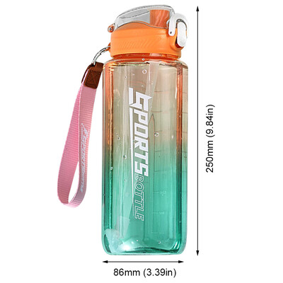 1000 ml kūno rengybos puodeliai nepralaidūs sportinio vandens butelio gradiento vandens puodeliai be BPA su talpos žyma, skirti važinėti dviračiais lauke