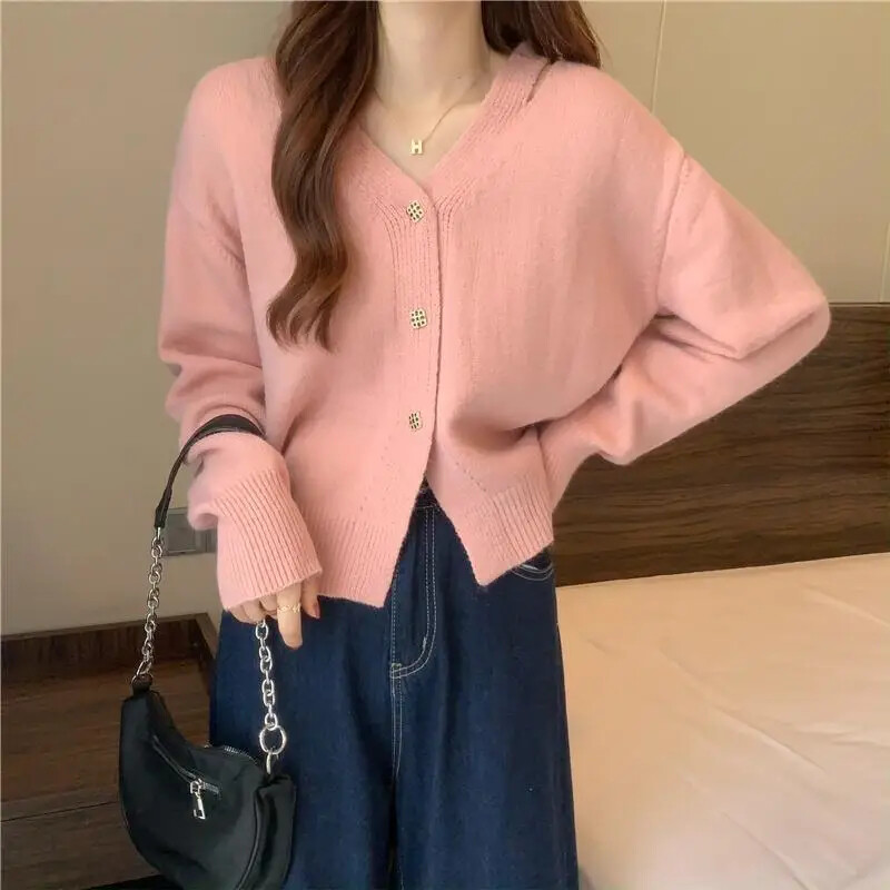 Crvena pletena majica s v-izrezom za žene Kratki žuti ženski džemperi Novo pletivo Korejska luksuzna odjeća Visoke majice Rasprodaja u