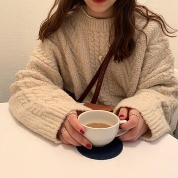 Пуловери Дамски Vintage Purple Harajuku Simple Ulzzang Модерен дамски трикотаж с дълъг ръкав Winter Fall Basic Femme Sweater Chic