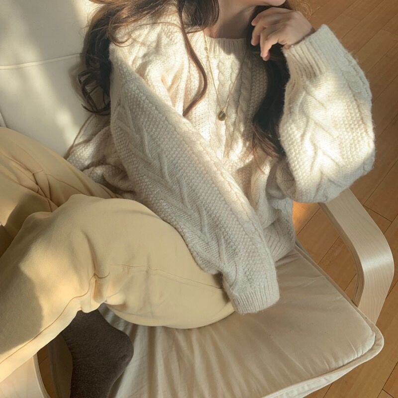 Puloveri Ženski Vintage Ljubičasti Harajuku Jednostavni Ulzzang Trendy Ženska Pletiva Dugih Rukava Zima Jesen Basic Femme Džemper Chic