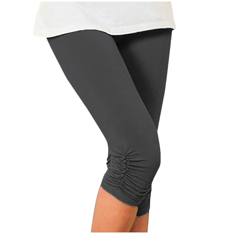 Elastīgs ar augstu vidukli Sportisks sieviešu apģērbs šauras bikses Elastīgas Ātri žūstošas 3/4 Sporta Legingi Īsas Bikses Ikdienišķs Solid Summer