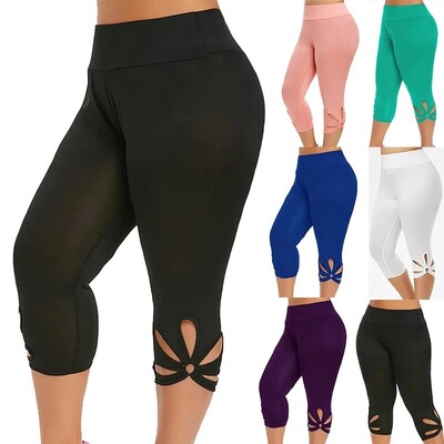 Liela izmēra sieviešu bikses Stretch Essential Legings Elastīgs viduklis Bezšuvju ikdienas legingi Īsas bikses Capri Leggins Mujer