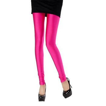 Неонови клинове Push Up Fitness Leggin Summer Workout Elastic Stretch Shiny Skinny Pant Femme