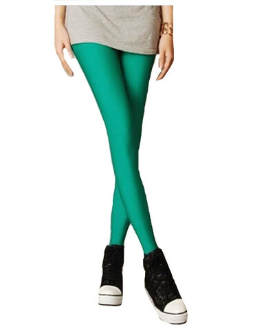 Neon Leggings Push Up Fitness Leggin Summer Workout Elastic Stretch Shiny Skinny Pantaloni Femei