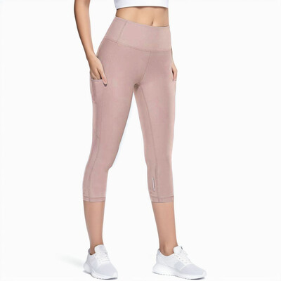 Pantaloni de yoga 3/4 pentru femei Pantaloni până la vițel Pantaloni capri cu uscare rapidă colanți sport pentru femei, fitness, yoga, sală, colanți cu talie înaltă