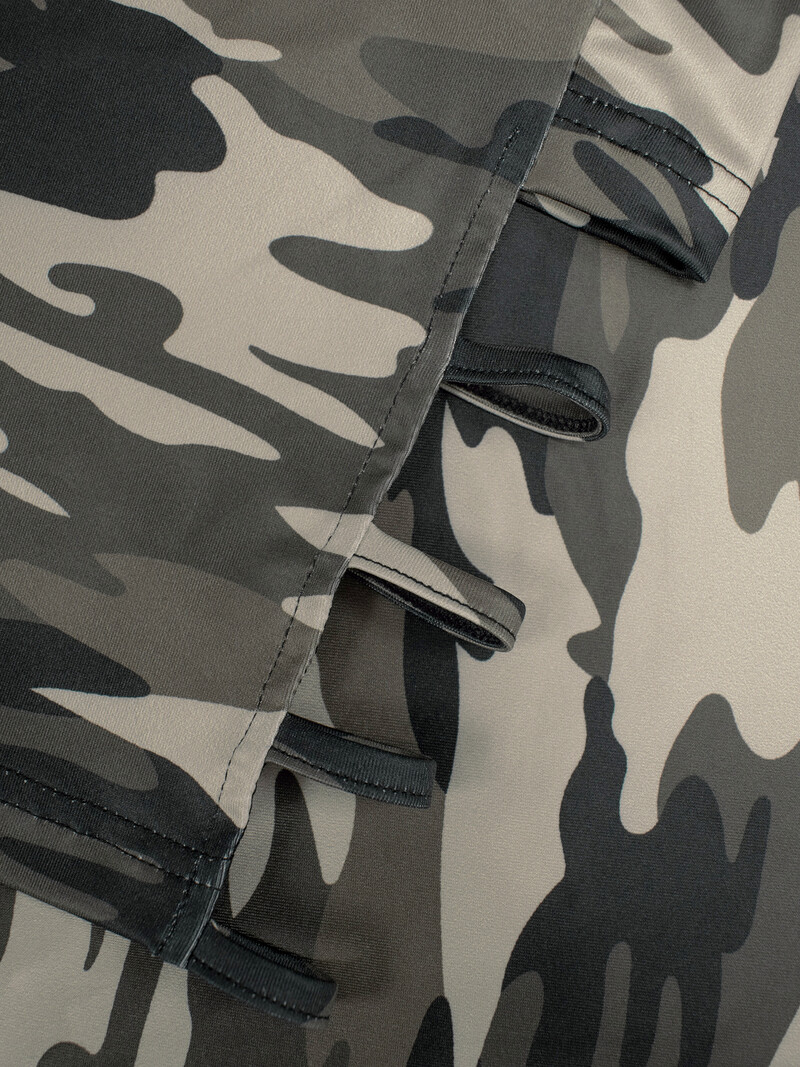 Jambiere Capri Camo Camo de mărime mare, cu decupaje în dungi laterale, eleganti, cu elasticitate ridicată, tricot, pantaloni casual sport la modă