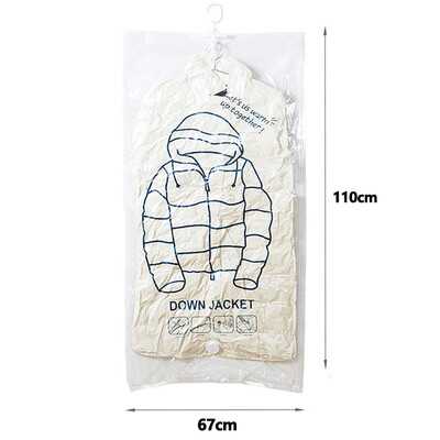 Dulap geantă comprimată dulap agățat organizator sac de vid pentru haine sac de depozitare cu cuier, economisind spațiu, pungi cu sigilare transparentă