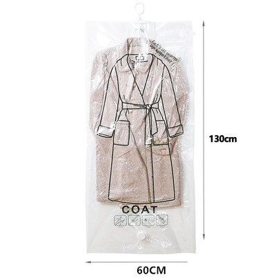 Dulap geantă comprimată dulap agățat organizator sac de vid pentru haine sac de depozitare cu cuier, economisind spațiu, pungi cu sigilare transparentă