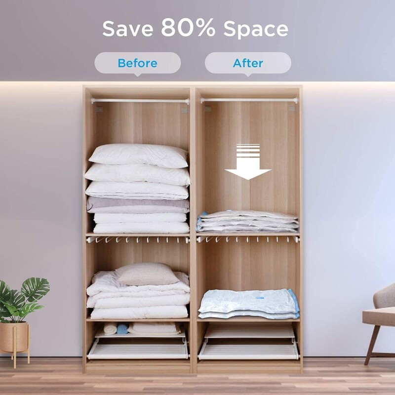 5 pakiranja vakuumskih vrećica za pohranjivanje jorgana i deka Odjeća Organizator za pakiranje za putovanje kući Uključena pumpa